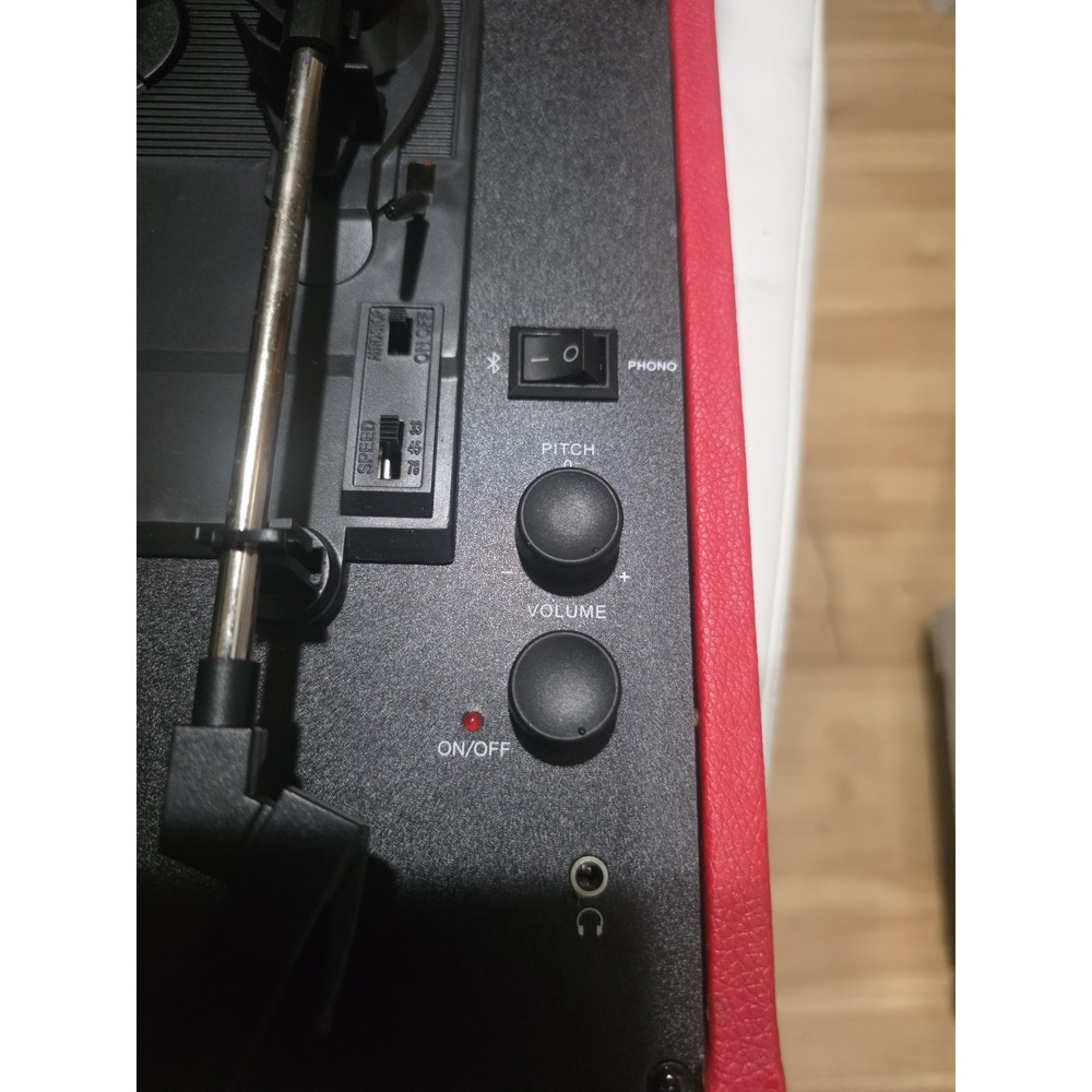 Crosley CR8065D-RE Red Bluetooth Turntable Record Player, Pitch & Volume Control - Picture 2 of 6